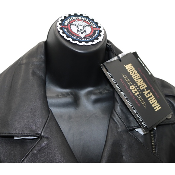 97037-23VW NWT HARLEY-DAVIDSON WOMENS LEATHER JACKET 120TH ANNIVERSARY 1W - Picture 2 of 5